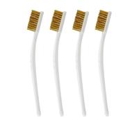 OUDQFCJ Pack of 4 Brass Brush, Brass Brush, Small Brass Brush, Grill Brush, Brass, Brass Brush Grill, for 3D Printers, Frames, Doors and Window Cleaners, Dirt Welding, Slag, Rust