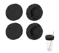 OUDQFCJ Pack of 4 Cap Scrunchie Hair Band Drink Cover, KO Drop Protection Bracelet Drink Cup Lid Anti Spike Drink Covers, Anti-Spike Drink Covers Disco Club Drink Cover Hair Band Bracelet