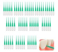OUDQFCJ Pack of 60 Interdental Brushes, Silicone Interdental Brushes, Dental Brushes with Box, Curved Shape Toothsticks for Cleaning Hard to Reach Interdental Spaces