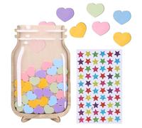 OUDQFCJ Reward Glass Children's Reward System as Positive Reinforcement Board for Boys Girls with Star Stickers (Hearts)