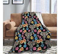 Oudrspo 50x40 inch Blankets Throws Flannel Light and Warm Soft for Camping Or Travel Naptime (Ocean Sea Blue Shark)