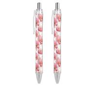 Oudrspo Abstract Flowers Retractable Ballpoint Pens Black Gel Ink Pen Smooth Writing for Office Home Work