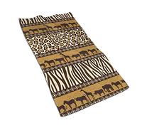 Oudrspo African Wild Animal Giraffe Elephant Hand Towel Bathroom 27.5 X 15.7 Inch Zebra Leopard Print Pattern Towel Soft Absorbent Kitchen Dish Guest Towel Decorations Man,Women
