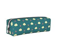 Oudrspo Airplane Aircraft Plane Pattern Pencil Pouch Round Pen Case Portable Pencil Bag Leather Organizer with Zipper Cosmetic Pouch Bag