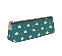 Oudrspo Airplane Aircraft Plane Pattern Pencil Pouch Triangle Pen Case Portable Pencil Bag Leather Organizer with Zipper Cosmetic Pouch Bag