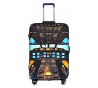 Oudrspo Airplane Cockpit Print Luggage Cover Washable Suitcase Anti-Scratch Suitcase Cover Protective Cover Fits 18-32 Inch