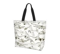 Oudrspo Airplane Decor Tote Bag For Women,Womens Tote Bags,Waterproof Tote Purse for Teacher,Gym,Work,School with interior Pocket