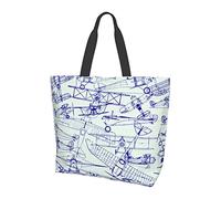 Oudrspo Airplane Decor Tote Bag For Women,Womens Tote Bags,Waterproof Tote Purse for Teacher,Gym,Work,School with interior Pocket