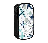 Oudrspo Airplane Printed Large Pencil Case, Durable Pencil Pouch, Portable Stationery Bag, Stationery Organizer