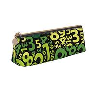 Oudrspo Algebra Abstract Pattern Pencil Case Cosmetic Bag Pen Pouch Leather Triangle Storage Bag Zippered Stationery Organizer for Adults Office