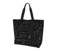 Oudrspo Algebra Geometry Black Tote Bag For Women,Womens Tote Bags,Waterproof Tote Purse for Teacher,Gym,Work,School with interior Pocket