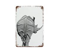 Oudrspo Animal Metal Tin Sign Butt Bathroom Hippo Black & White Humor Extra Large African Vintage Poster Iron Painting Plaque Wall Decor Vintage For Home Kitchen Farmhouse Cafe Store Coffee Decor