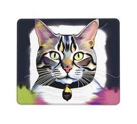 Oudrspo Anti-Slip Gaming Mouse Pad Serious Cat Printed Desktop Mouse Pad Suitable for Study and Gaming 7 x 8.6 in
