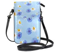 Oudrspo Art Daisy Crossbody Phone Purse Small Shoulder Bag Cell Phone Pouch Leather Wallet Best Gift for Valentines Day,Anniversary,Birthdays