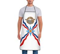 Oudrspo Assyria Assyrian Flag Haitianan Flag Women Men Aprons Waterproof Adjustable Cooking Aprons For Kitchen Gardening Cooking