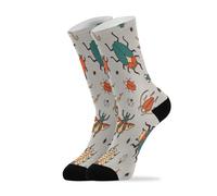 Oudrspo Athletic Sports Running Retro Crew Socks For Men/Women Bugs on Grey Running Walking Cushioned Compression Socks