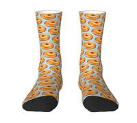 Oudrspo Bagel Food Funny Pattern Women Men Crew Socks Cushioned Crew Socks Athletic Compression Socks
