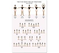 Oudrspo Ballet Knowledge Metal Signs The Five Basic Ballet Positions Retro Tin Poster Room Decor School Club Home Wall Decor Plaque 8x12inch