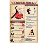 Oudrspo Ballroom Dance Knowledge Hip-Hop Dance Knowledge Poster Wall Decor Artwork Vintage Replica Tin Sign 8 x 12 inchses Retro Vintage Decor Sign Metal Tin Sign Home Bar Wall Decor
