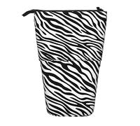 Oudrspo Basic Zebra Pencil Case,Stand Pencil Pouch,Telescopic Pencil Case Stand Pencil Holder Pen Bag