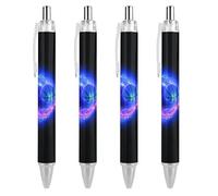 Oudrspo Basketball Flames Lights Black Pens Ballpoint Pen Ball Point Pen Smooth Writing Gel Pens Retractable 0.5 Fine Point for School Office Basketball Flames Lights Pattern 2 PCS