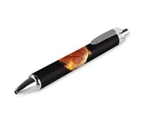 Oudrspo Basketball on Fire Black Pens Ballpoint Pen Ball Point Pen Smooth Writing Gel Pens Retractable 0.5 Fine Point for School Office Basketball on Fire Pattern 1 PCS