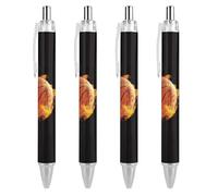 Oudrspo Basketball on Fire Black Pens Ballpoint Pen Ball Point Pen Smooth Writing Gel Pens Retractable 0.5 Fine Point for School Office Basketball on Fire Pattern 1 PCS