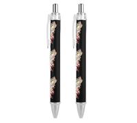 Oudrspo Bass Fish U.S. Flag Funny Ballpoint Pen Printed Retractable Black Round Barrel Fine Point Pens 0.5mm 1/2/4 Pcs
