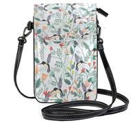 Oudrspo Beautiful Bird in Flower Crossbody Phone Purse Small Shoulder Bag Cell Phone Pouch Leather Wallet Best Gift for Valentines Day,Anniversary,Birthdays