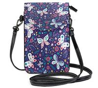 Oudrspo Beautiful Butterflies and Flowers Crossbody Phone Purse Small Shoulder Bag Cell Phone Pouch Leather Wallet Best Gift for Valentines Day,Anniversary,Birthdays