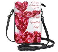 Oudrspo Beautiful Heart Floral Arrangement Crossbody Phone Purse Small Shoulder Bag Cell Phone Pouch Leather Wallet Best Gift for Valentines Day,Anniversary,Birthdays