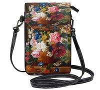 Oudrspo Beautiful Vintage Flowers Crossbody Phone Purse Small Shoulder Bag Cell Phone Pouch Leather Wallet Best Gift for Valentines Day,Anniversary,Birthdays