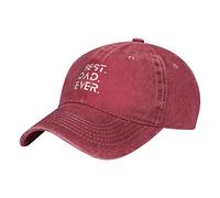 Oudrspo Best Dad Ever Father's Day I Love My Dad Hat Adjustable Men Women Unisex Baseball Cap Washed Cotton Denim Red