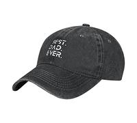 Oudrspo Best Dad Ever Father's Day I Love My Dad Hat Adjustable Men Women Unisex Baseball Cap Washed Cotton Denim Black