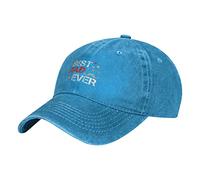 Oudrspo Best Dad Ever Happy Father's Day Hat Adjustable Men Women Unisex Baseball Cap Washed Cotton Denim Blue