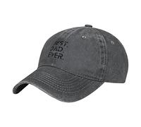 Oudrspo Best Dad Ever I Love My Dad Father's Day Hat Adjustable Men Women Unisex Baseball Cap Washed Cotton Denim Deep Heather