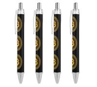 Oudrspo Bitcoin Retractable Ballpoint Pen 0.5mm Fine Point Black Ink Pens Office Supplies for Teacher Nurse