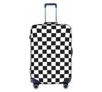 Oudrspo Black and White Checkered Stripes Print Luggage Cover Washable Suitcase Anti-Scratch Suitcase Cover Protective Cover Fits 18-32 Inch