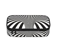 Oudrspo Black and White Zebra Stripe Pencil Case,Big Capacity Pencil Bag Pen Case Pencil Pouch,Durable Stationery Pouch Zipper Office College School Large Storage for Teen Boys Girls Students