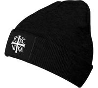 Oudrspo Black Christian Orthodox Russian Cross Winter Unisex Beanie Warm Thick Knitted Hat Soft Stretch Skull Hat