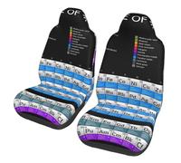 Oudrspo Black Element Periodic Table Universal Car Seat Covers 2-Piece Set - Stretch-to-Fit Front Seat Protectors for Cars, Trucks & Suvs