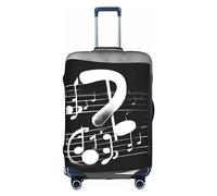Oudrspo Black White Music Note Print Luggage Cover Washable Suitcase Anti-Scratch Suitcase Cover Protective Cover Fits 18-32 Inch