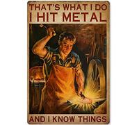 Oudrspo Blacksmith Knowledge Metal Tin Sign Blacksmith Master of The Forge Retro Infographic Aluminum Poster Club Kitchen Cafe Bar Plaque 8x12 Inch