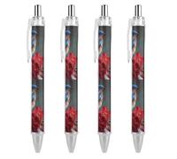 Oudrspo Blue Bird U.S. Flag Retractable Ballpoint Pens Black Gel Ink Pen Smooth Writing for Office Home Work