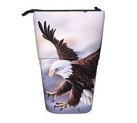 Oudrspo Blue Peacock Pencil Case Stand Up Pencil Pouch Cute Telescopic Pencil Holder Case Makeup Bag for Office