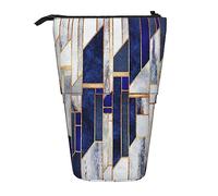 Oudrspo Blue Winter Sky Pencil Case,Stand Pencil Pouch,Telescopic Pencil Case Stand Pencil Holder Pen Bag