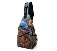 Oudrspo Bluebirds Song Sling Bag for Men Women Crossbody Backpack Boat on The Ocean Crossbody Bag Chest Bags for Travel Sport