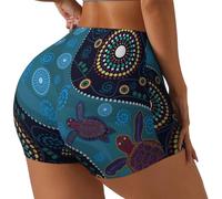 Oudrspo Bohemian Turtle Print Women's Workout Shorts,Athletic Shorts for Running,Yoga,Gym