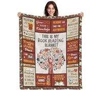 Oudrspo Book Lovers Gifts, Gifts for Book Lovers, Gifts for Readers, Books Club Gifts, Books Lovers Blanket 60'' X 80'', Reading is My Happy Place Blanket