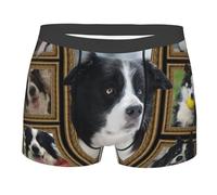Oudrspo Border Collie Dog Men'S Boxer Briefs Novelty Breathable Stretch Moisture-Wicking Underwear Black